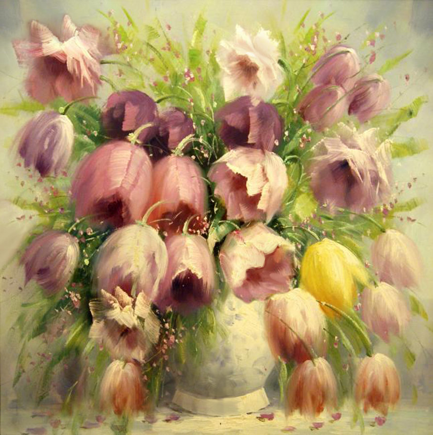тюльпаны - цветы, тюльпаны, картина, джанильятти - оригинал