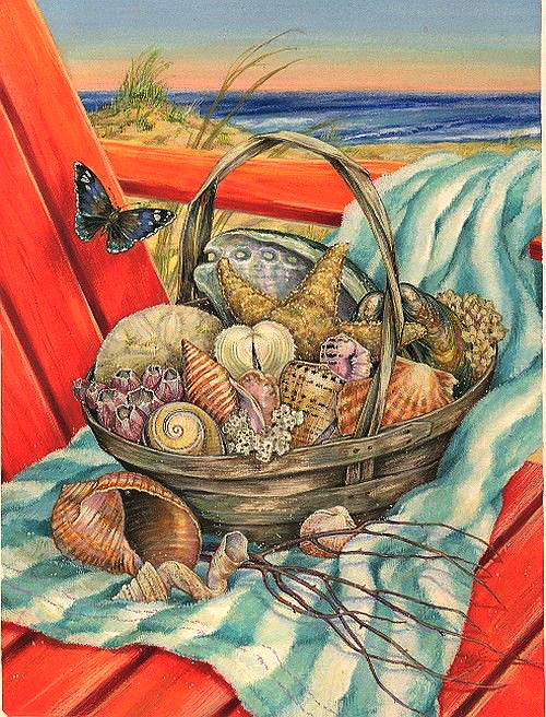 Серия "Пейзажи" Ракушки" - бабочка, море - оригинал