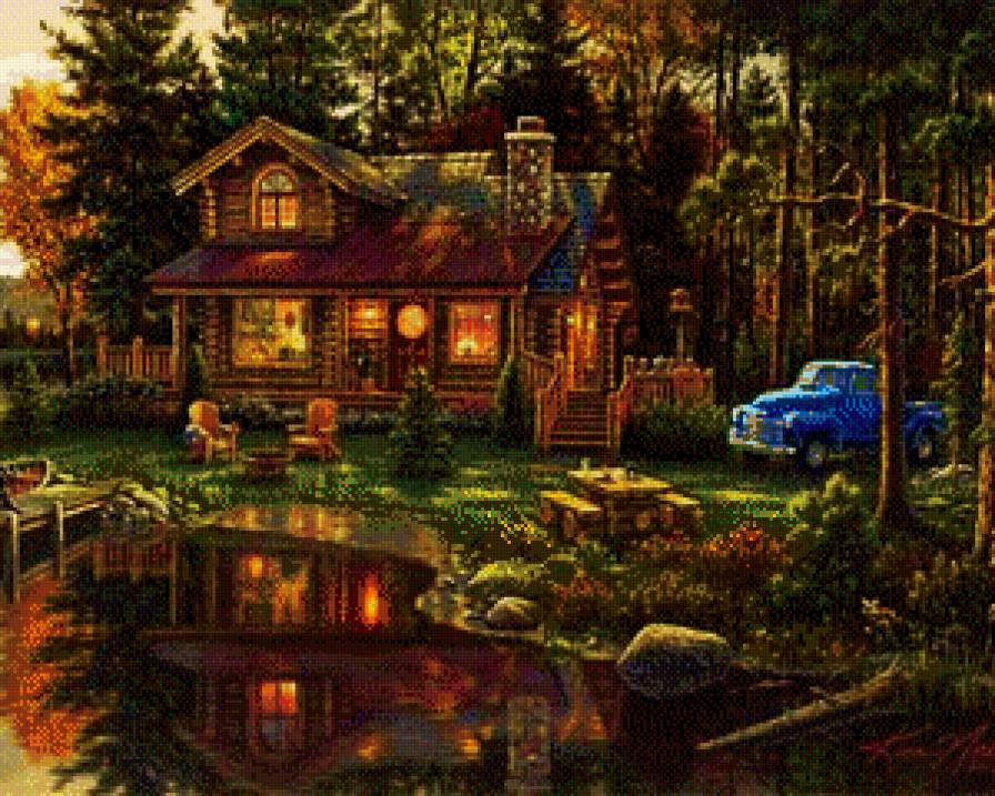 Домик на опушке леса - лес, природа, красота, дом - предпросмотр