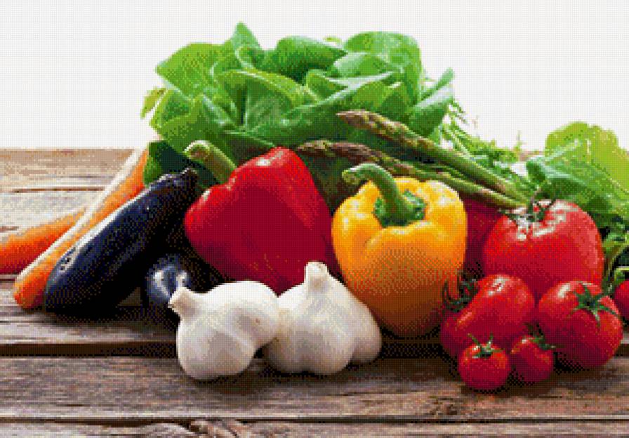 овощи - перчик, помидорчик, чеснок, баклажан - предпросмотр