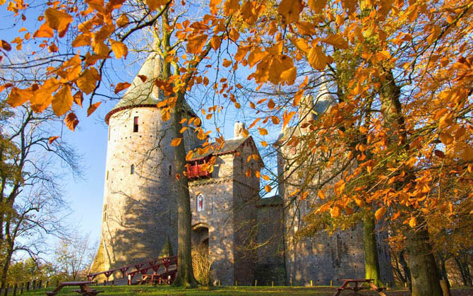 Замок - осень, замок, пейзаж, великобритания - оригинал