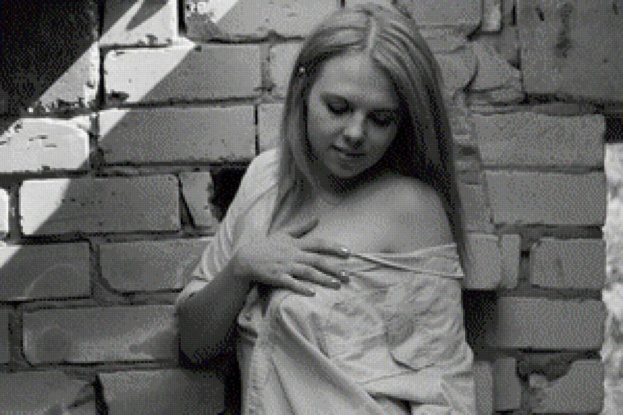 Девушка - черно белое - предпросмотр