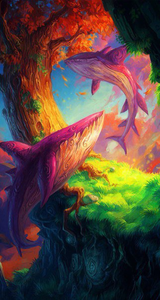 Древесные киты - дерево, кит - оригинал