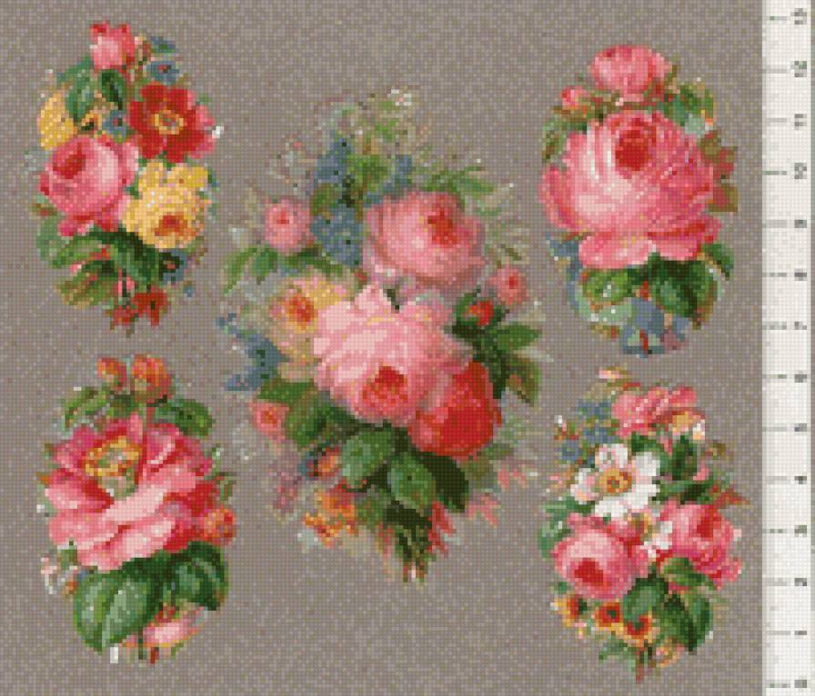 винажные розы - винтаж, розы, цветы - предпросмотр