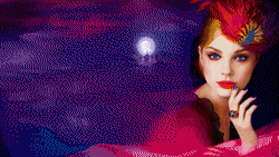 Девушка в тумане - красавица, девушка, в шляпке - предпросмотр