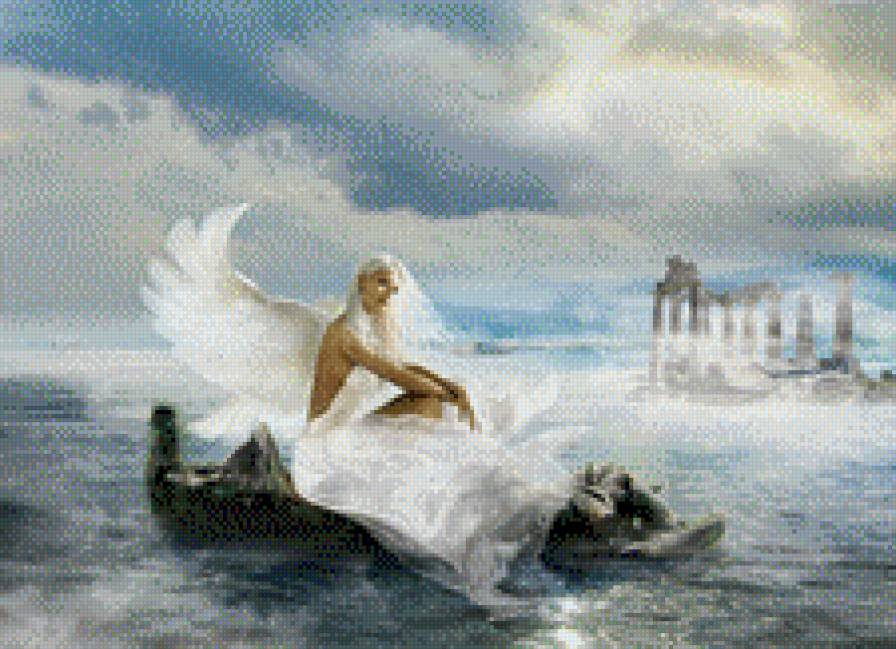 ангел на море - ангел, девушка, море - предпросмотр