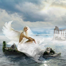 Схема вышивки «ангел на море»