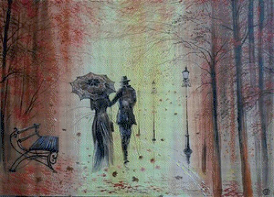 прогулка - пара, романтика, женщина, девушка, образ, пейзаж - предпросмотр