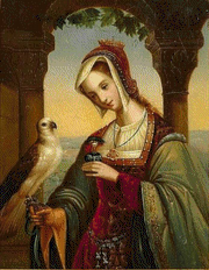 девойка със сокол - предпросмотр