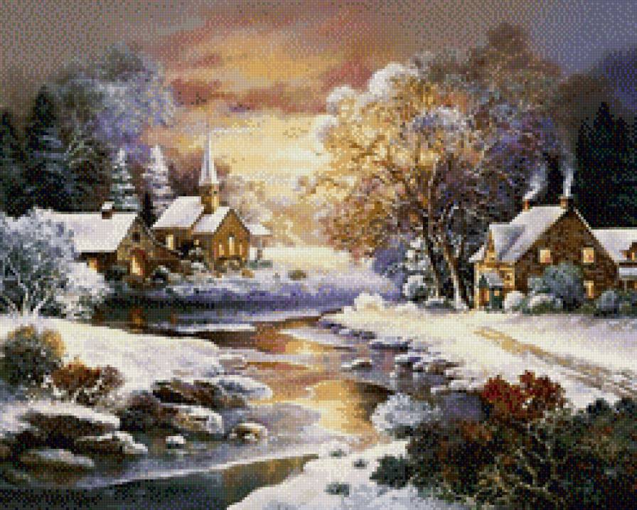 Весна-половодье - снег, вода, весна, дом, половодье - предпросмотр