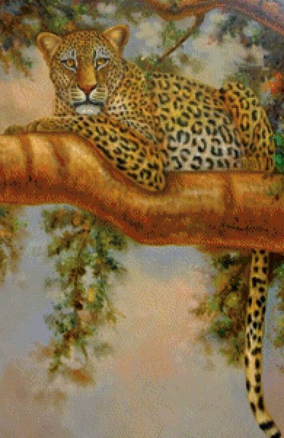 Леопард на дереве - дикие кошки, леопард - предпросмотр
