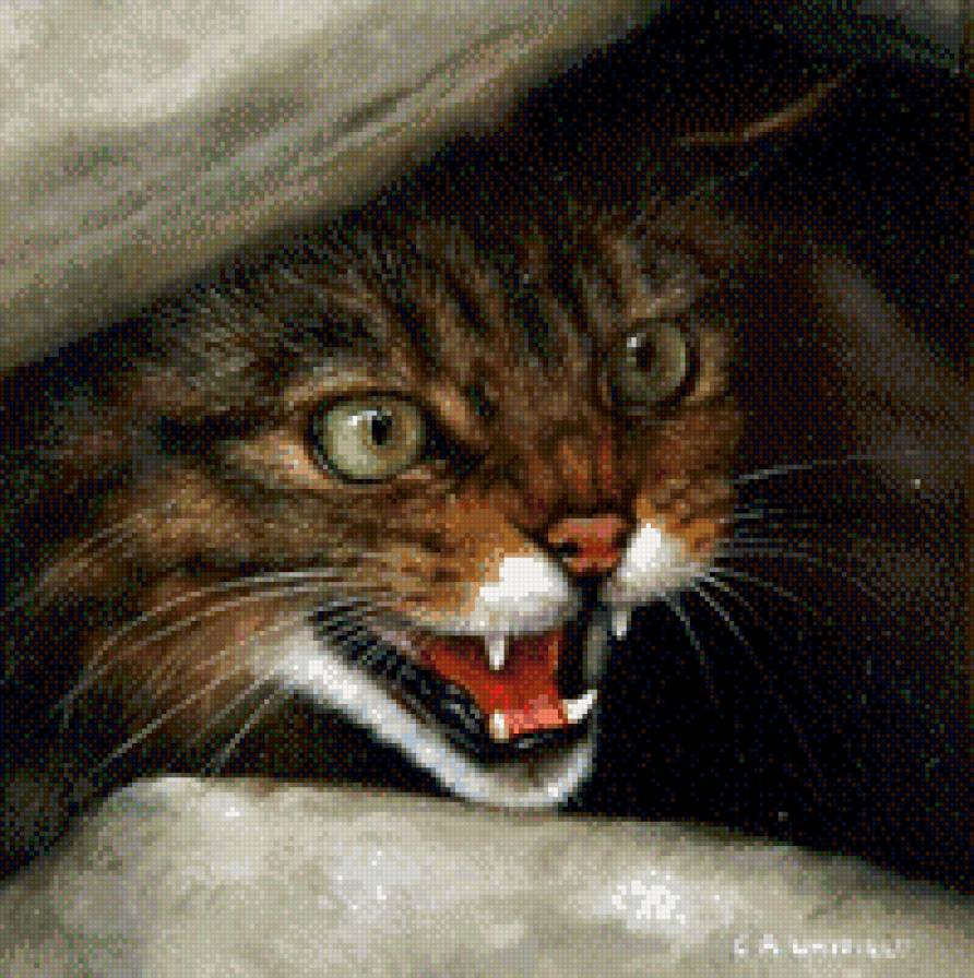 0221 - картина, красота, живопись, животные, природа, кошки, кошка - предпросмотр