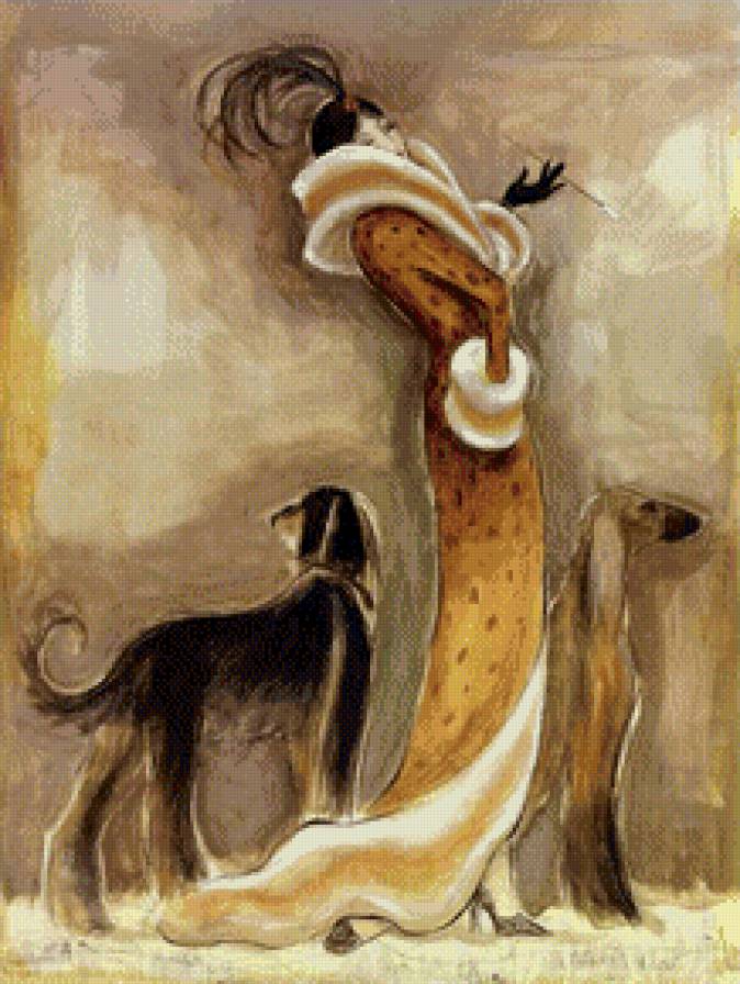 дама с собачкой - дама, собака - предпросмотр