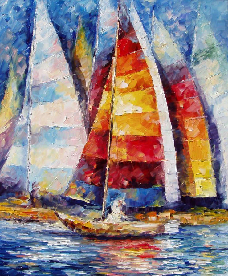 Regatta - парус, живопись, афремов, море - оригинал