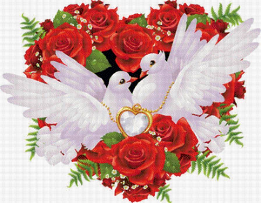 голуби - любовь, сердце - предпросмотр