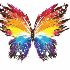 Схема вышивки «Бабочка красками»