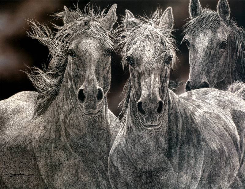 Judy Larson - лошади - оригинал