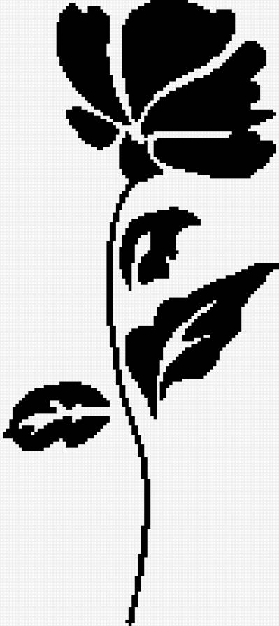 цветок - цветы черно-белое монохром - предпросмотр