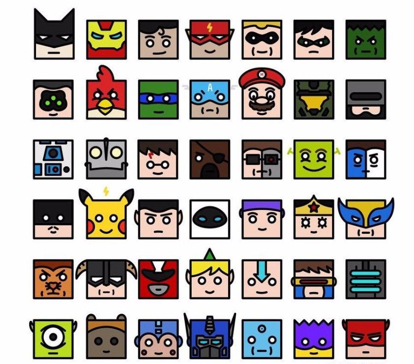 Иконки - marvel, мультфильмы, dc - оригинал