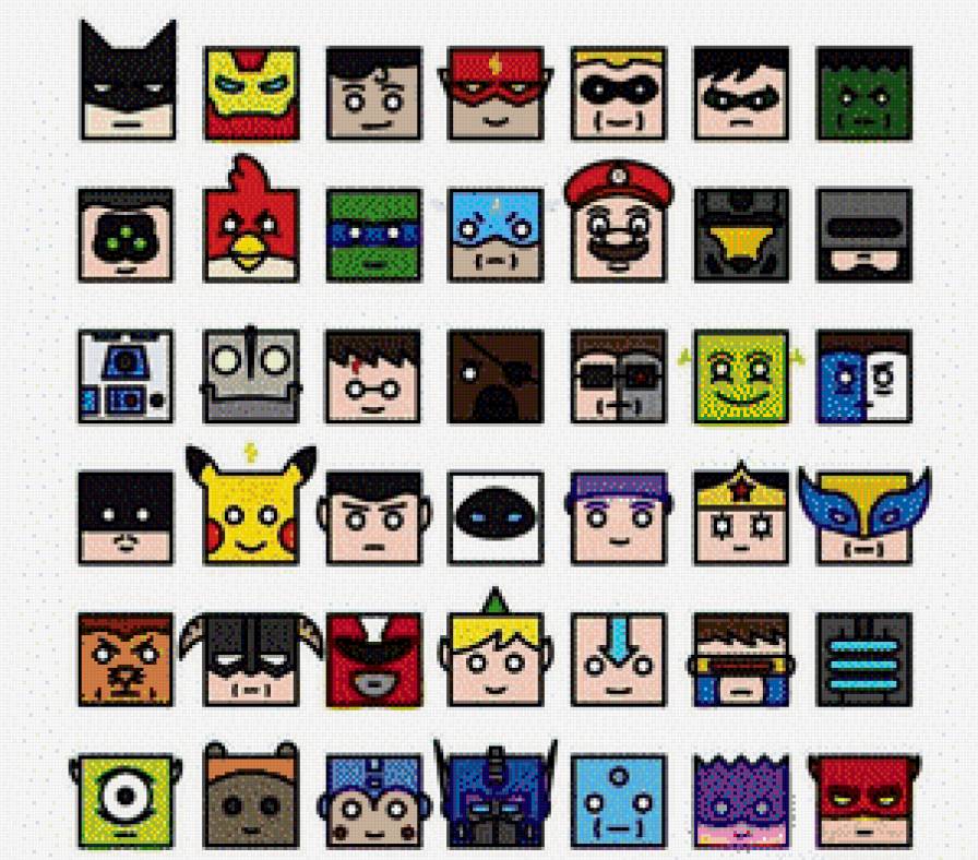 Иконки - мультфильмы, dc, marvel - предпросмотр
