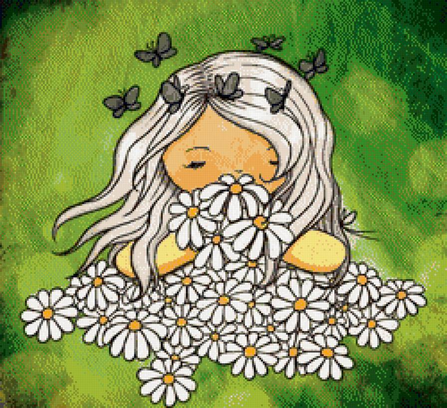 в ромашках - предпросмотр