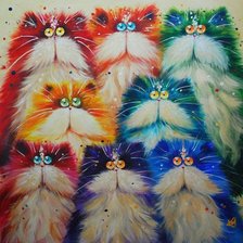 Оригинал схемы вышивки «коты акварельные» (№994989)
