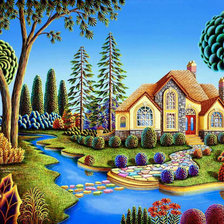 Схема вышивки «Сказочный домик»