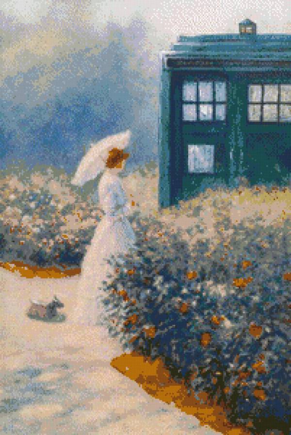 Тардис в саду - тардис картины сад рисунок - предпросмотр