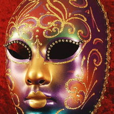 Схема вышивки «Венецианская маска Вольто цветной»
