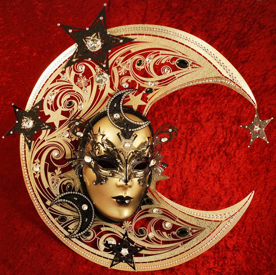 Венецианская маска Луна большая - луна, венецианская маска, маска - оригинал
