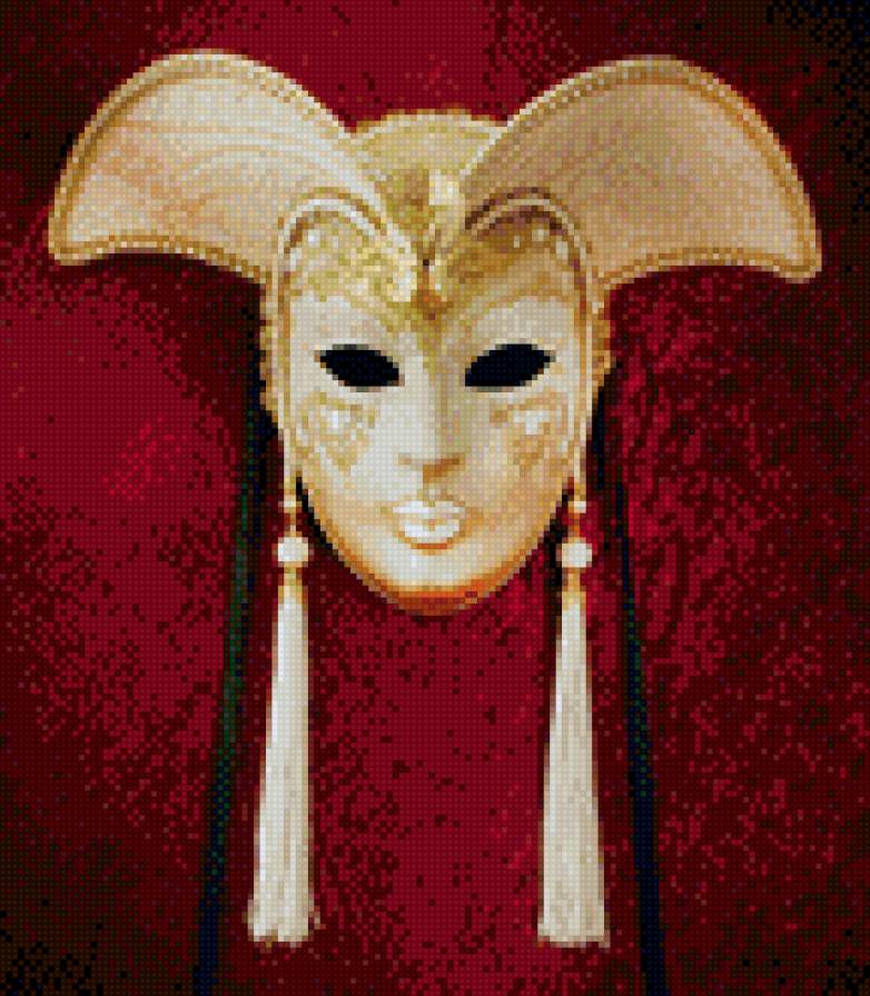 Венецианская маска Казанова белый - маска, венецианская маска, казанова - предпросмотр