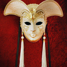 Венецианская маска Казанова белый