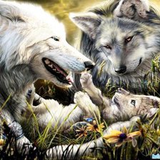 Схема вышивки «Волчья семья»