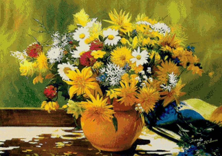 солнечные цветы - букет полевых цветов - предпросмотр
