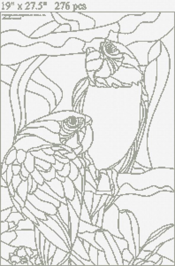 попугаи 2 - попугаи, мазаика - предпросмотр