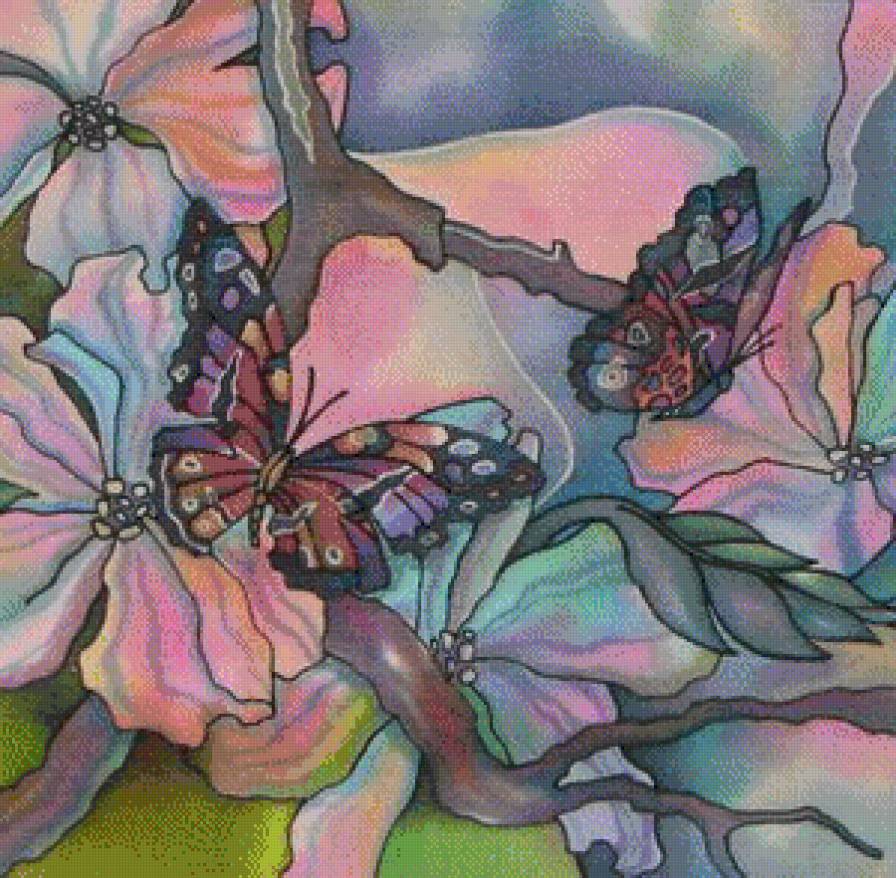 бабочки - подушка - предпросмотр