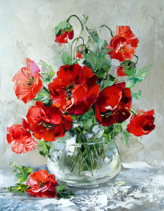 букет маков - цветы оксаны кравченко - оригинал