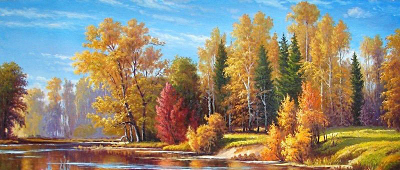 В багрец и золото... - река, пейзаж, осень, лес, природа - оригинал