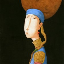 Схема вышивки «Зорикто Доржиев Девушка с коралловой сережкой»