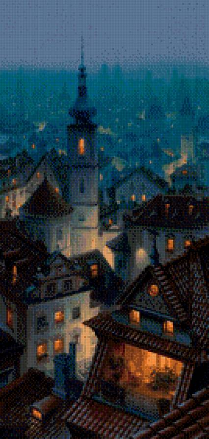 Вечерняя старая Прага. - сумерки, вечер, прага, город - предпросмотр