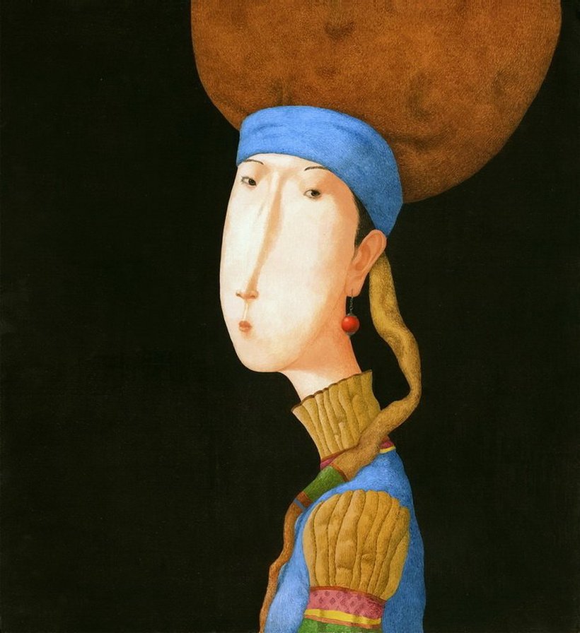 Зорикто Доржиев Девушка с коралловой сережкой ПНК - доржиев, зорикто, девушка - оригинал