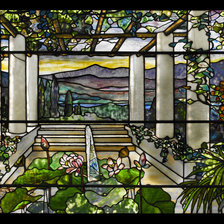 Схема вышивки «витраж с колонами 2 ярче»