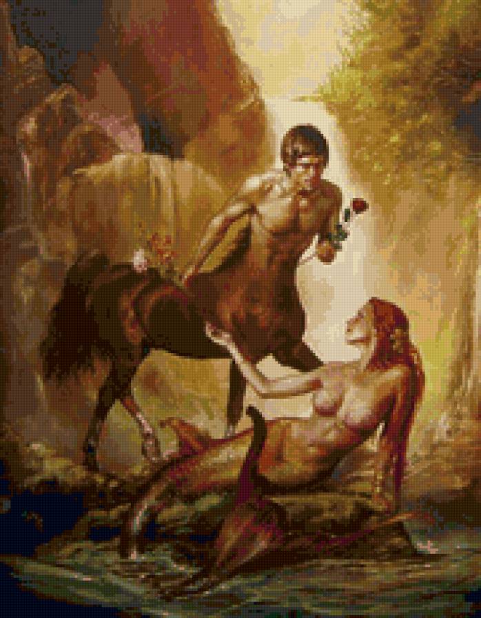 76654-1 - кентавр, русалка - предпросмотр