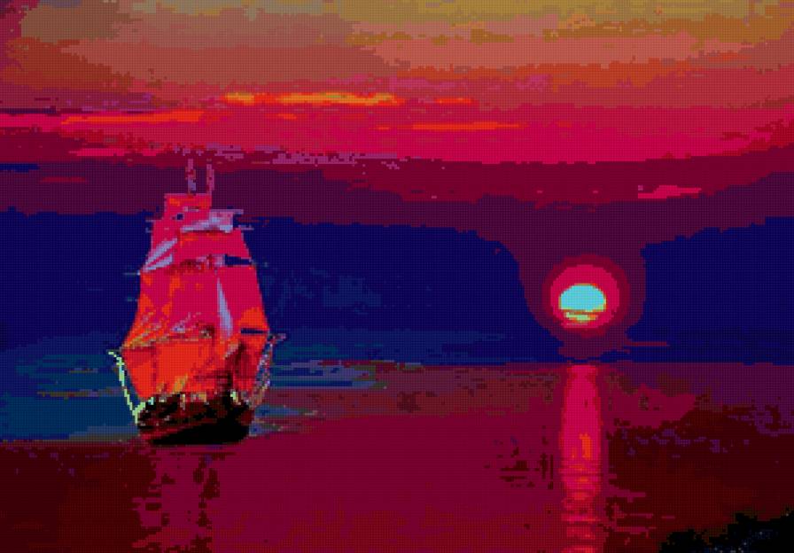 алые паруса - море, алые паруса, корабль - предпросмотр