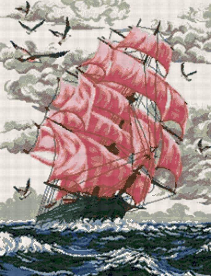 алые паруса - алые паруса, корабль, море - предпросмотр