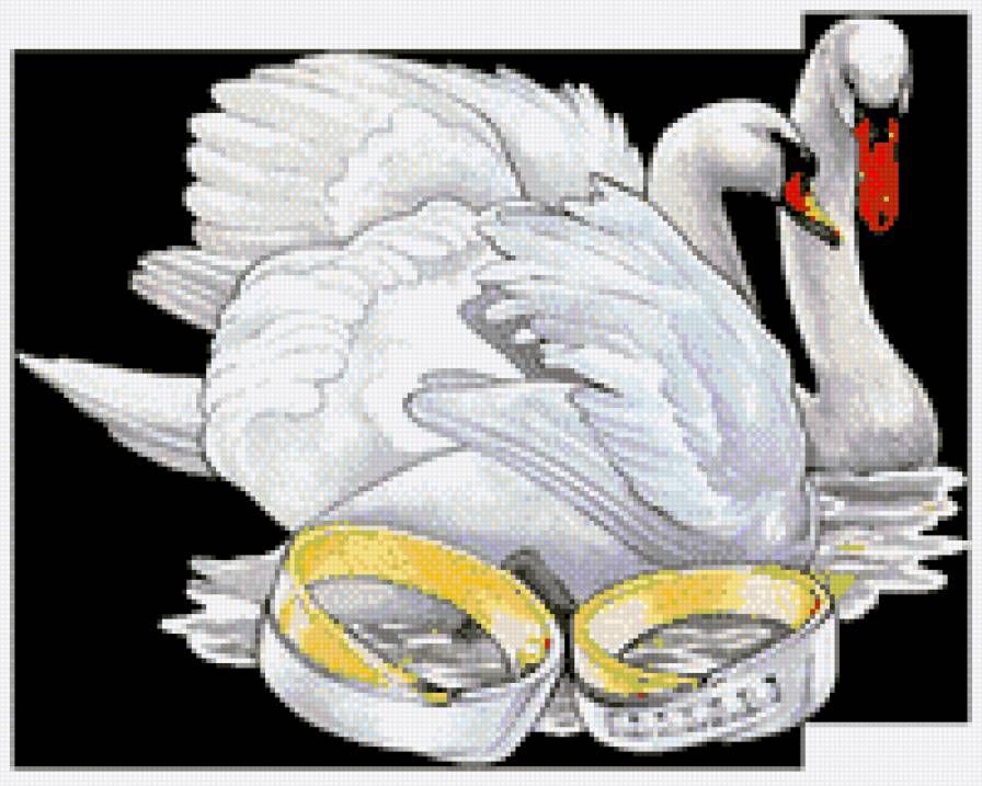 Лебединая верность - рушнык, лебеди - предпросмотр