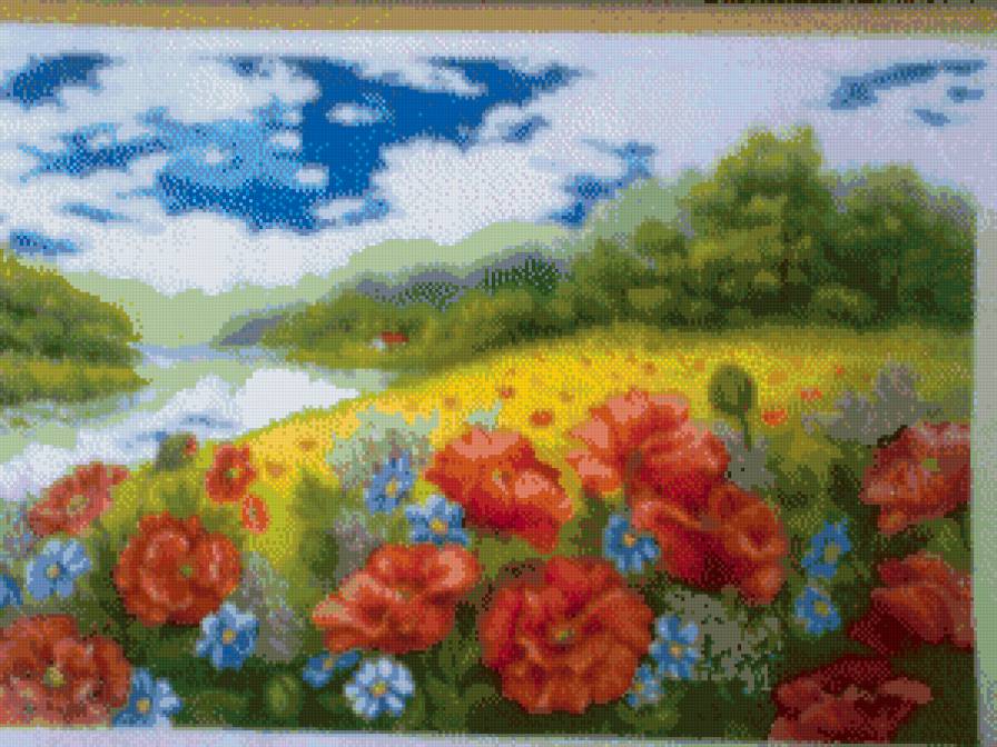 поле маков - пейзаж - предпросмотр