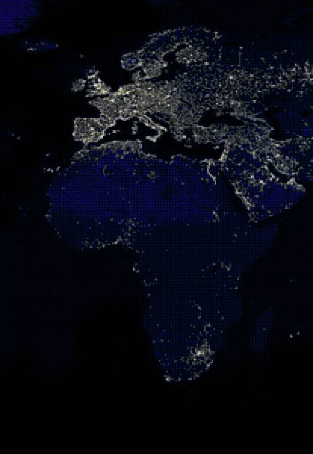 Космос. Земля ночью. Триптих 2 - триптих, земля, космос, ночь - предпросмотр