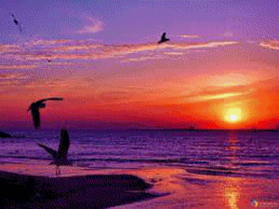 Восход солнца над морем - закат, море, восход - предпросмотр
