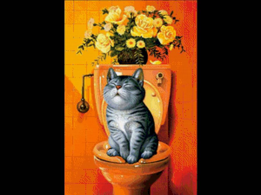 хорошо! - кот на унитазе - предпросмотр